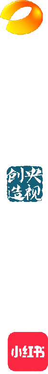 湖南卫视、央视与小红书标志